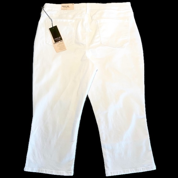 NYDJ Curves 360 Slim Straight Capri Jeans- Optic White Size Various - Picture 3 of 7